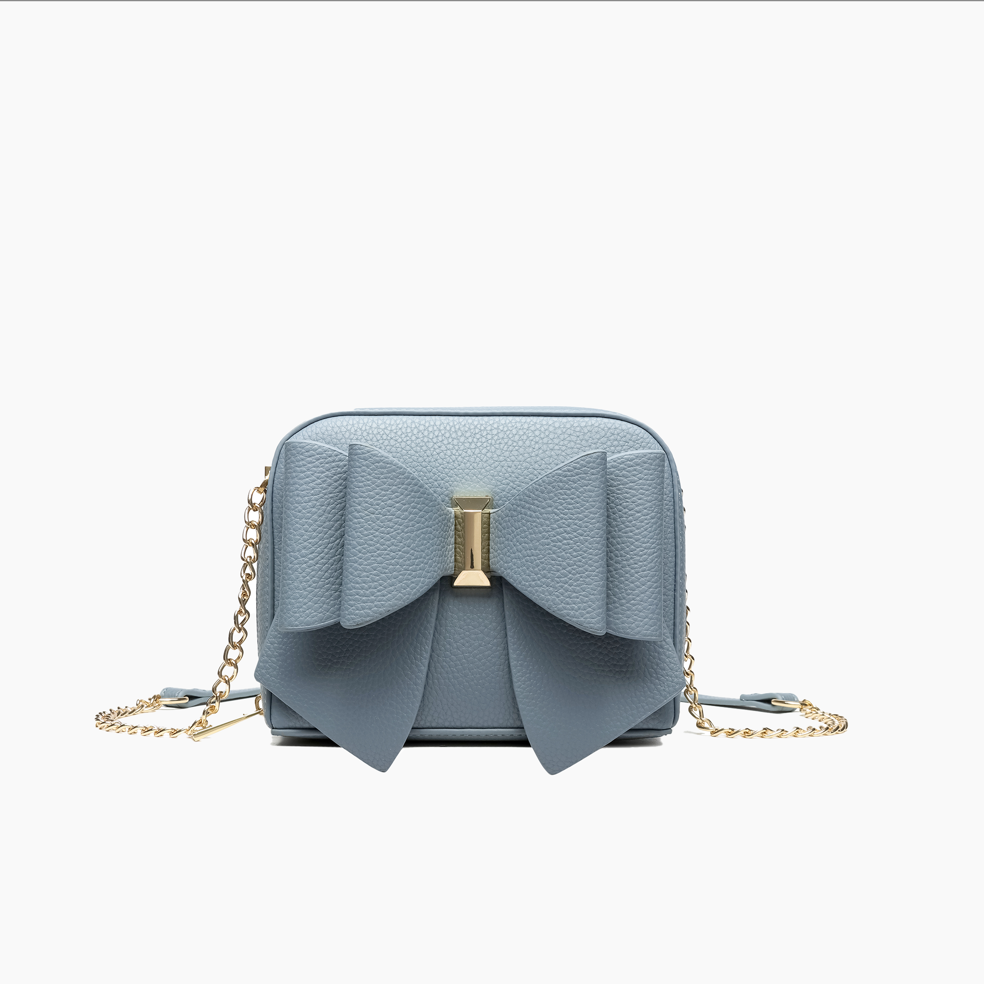 Women's Vegan Leather Long Strap Chloe Bow Mini Crossbody