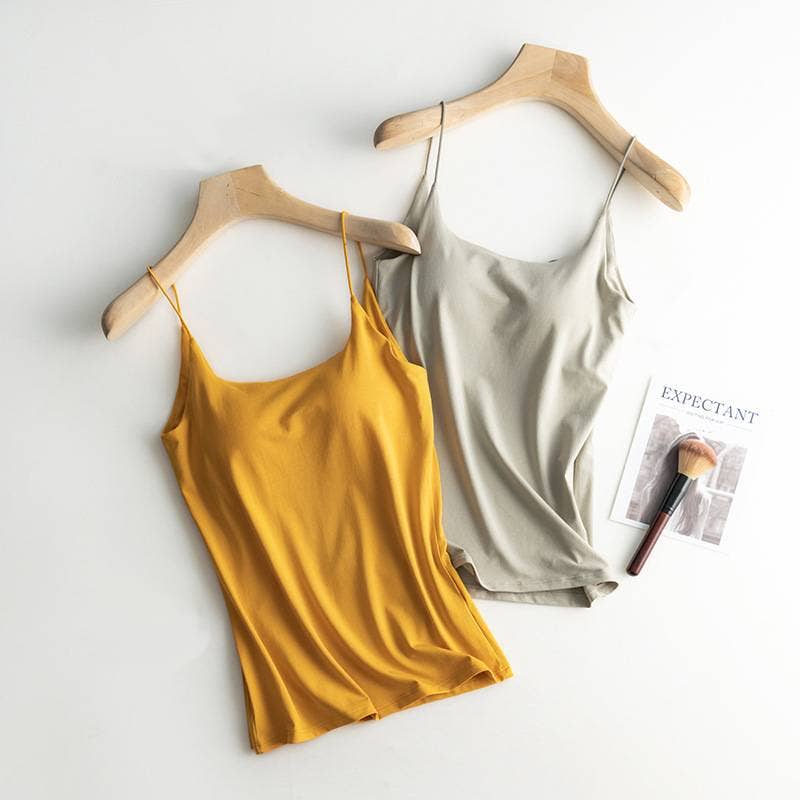 Cotton blend camisole daily regular basic self bra tank top