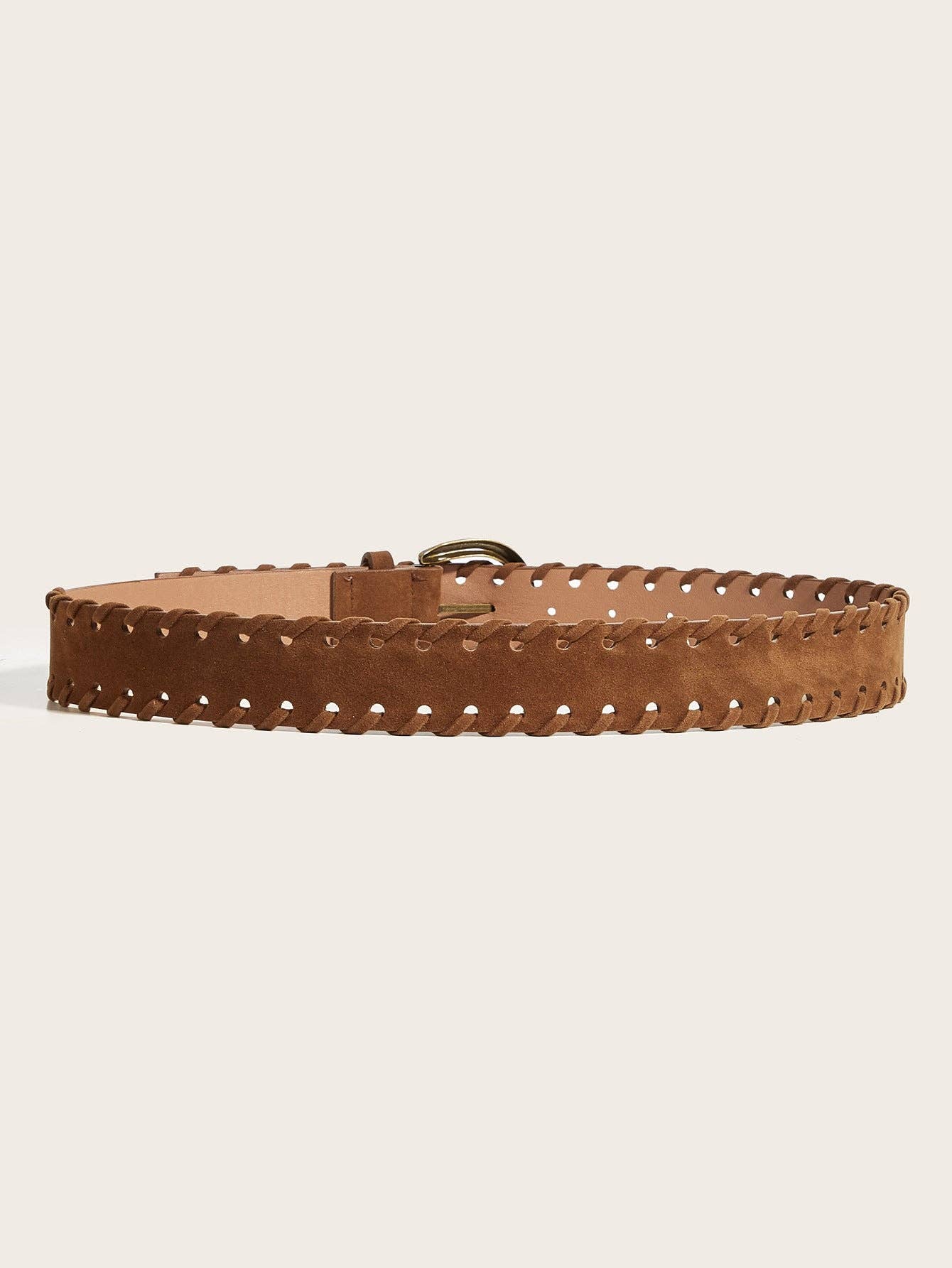 Vintage Braided Edge Pin Buckle Suede Belt MK2LEEP6W6JBT47