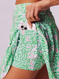 Floral print tennis skort boho athletic skirt with shorts