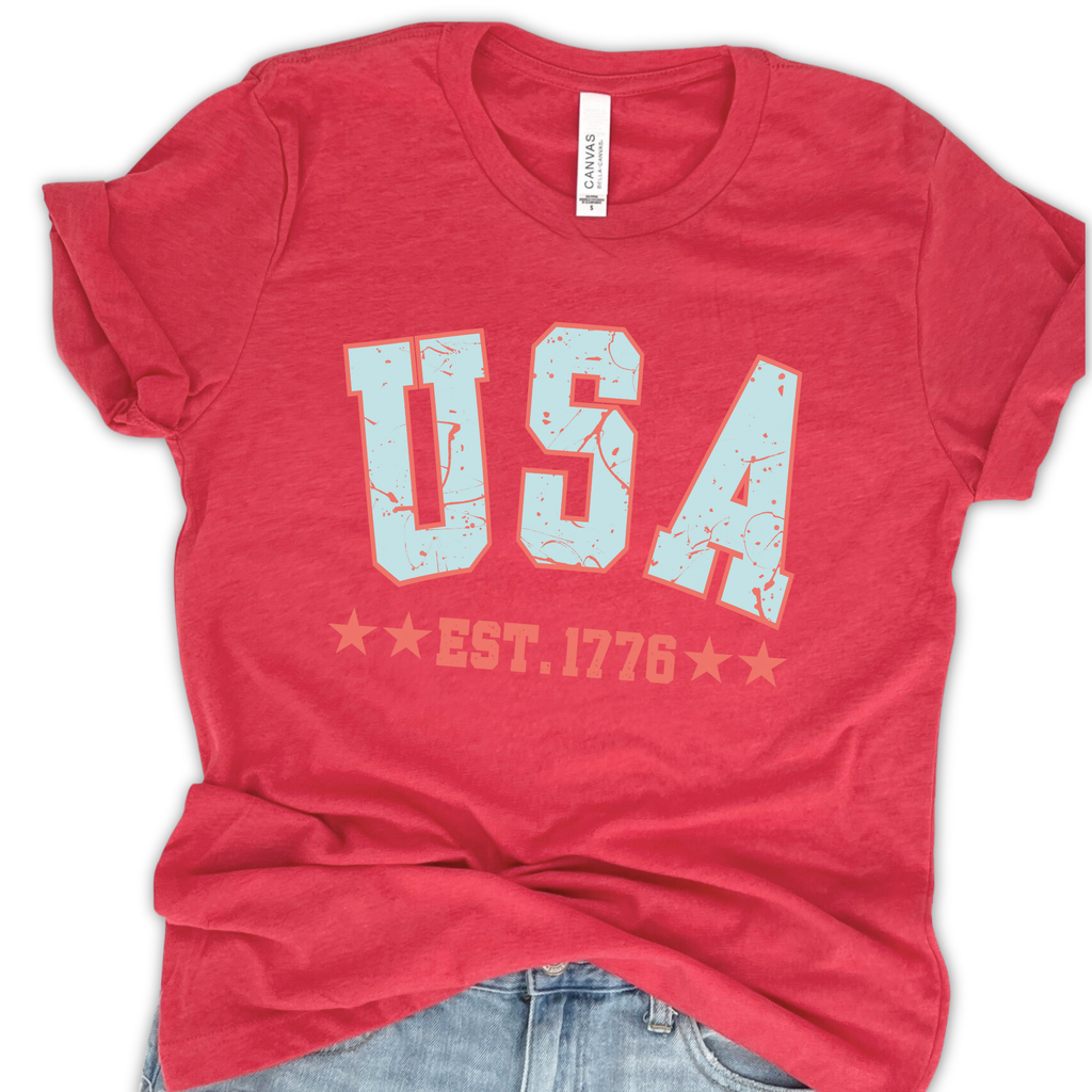 USA Patriotic Graphic Tee | July 4th Tee | Classic Americana