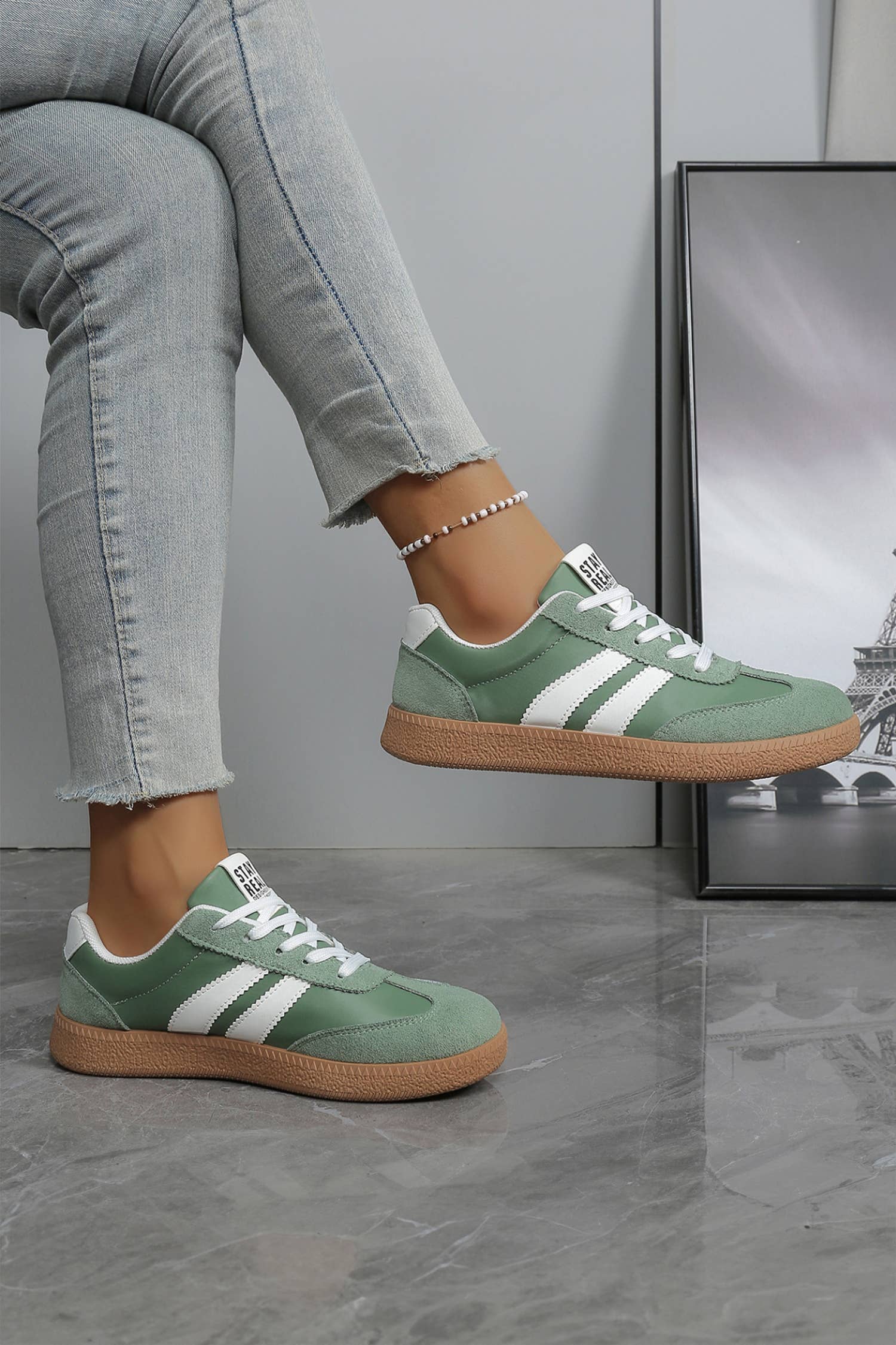 Varsity Color Block Patchwork PU Leather Lace Up Shoes