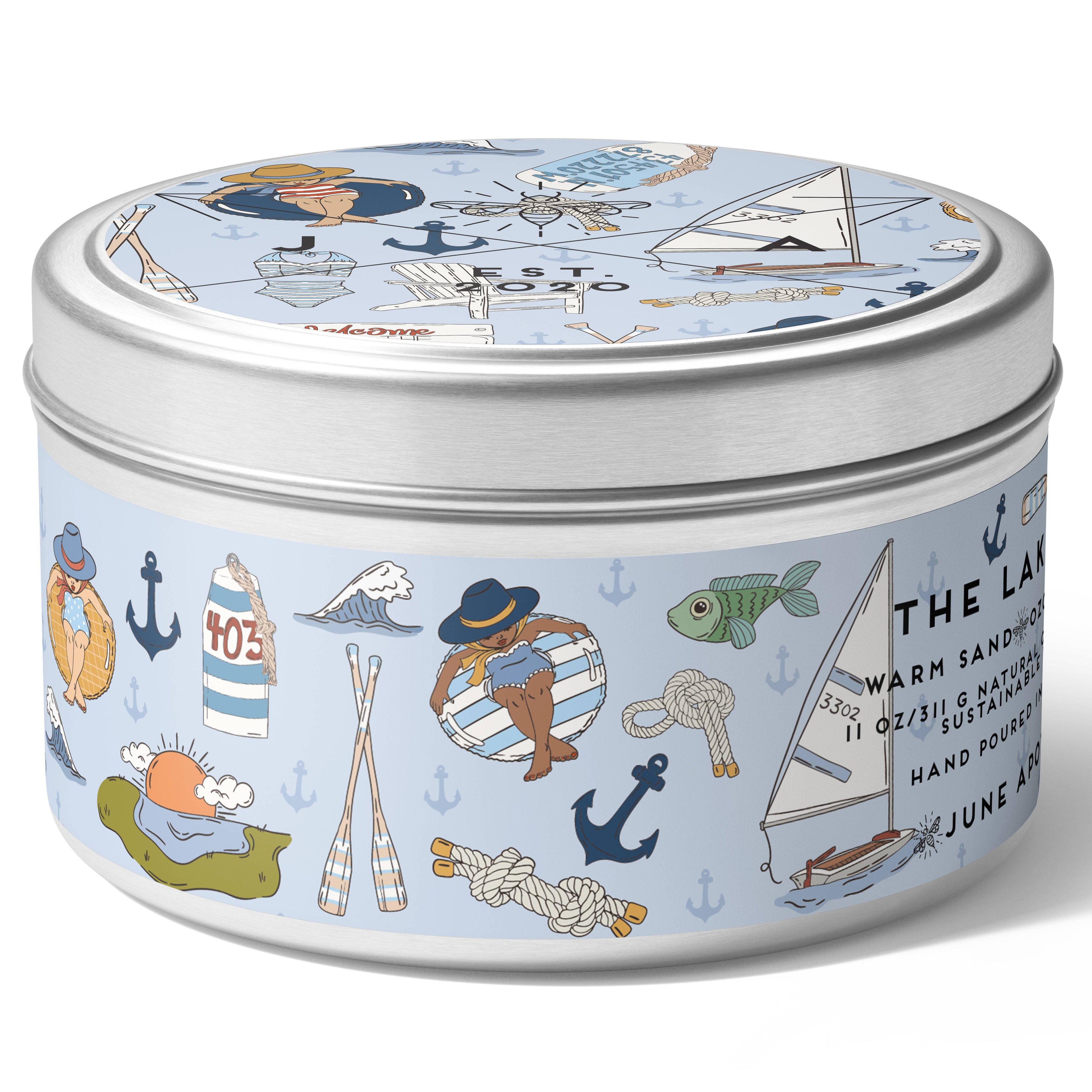 The Lake House Wooden Wick 11 oz Tin Candle