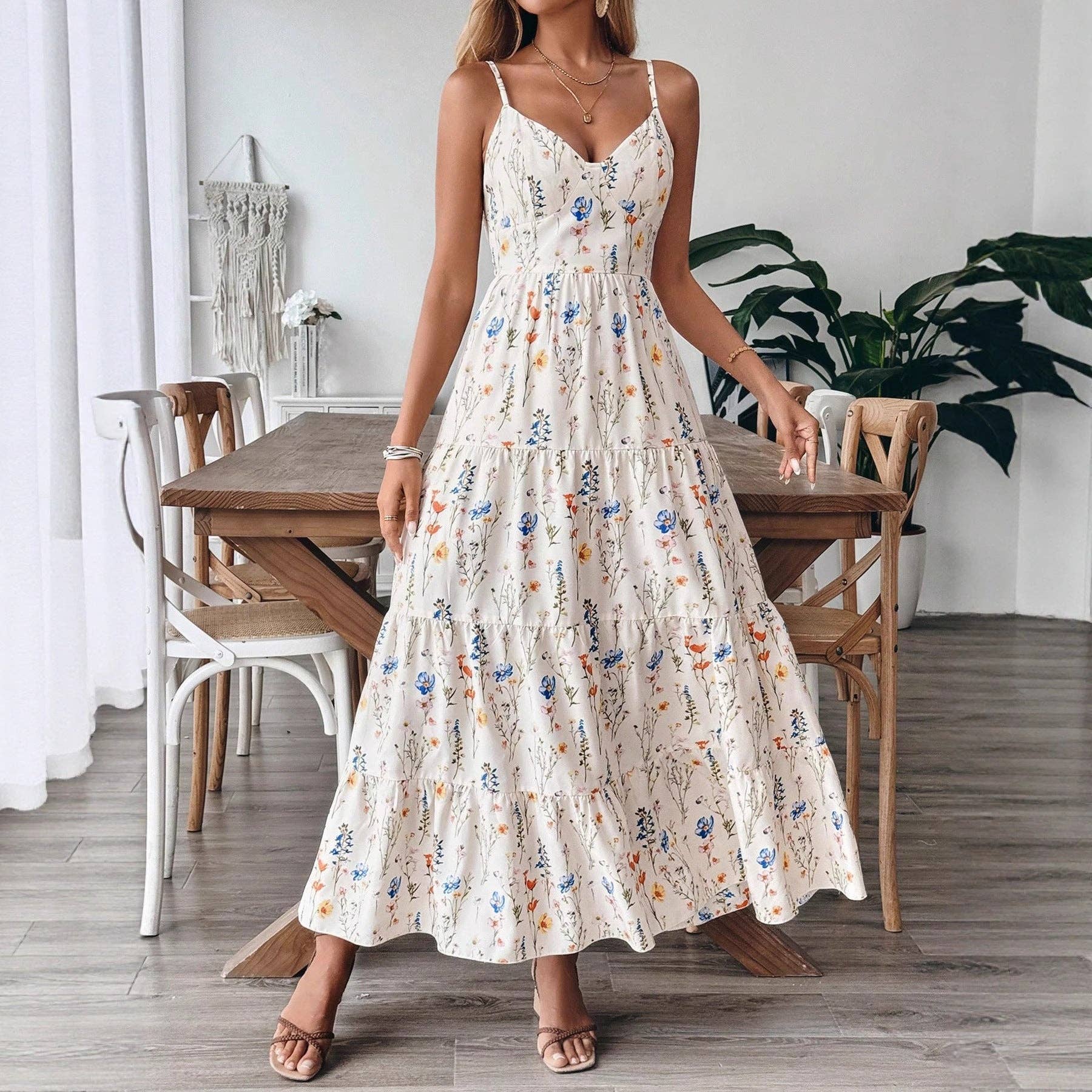 2026 Women The Resort Strappy Sleeveless Midi Dress
