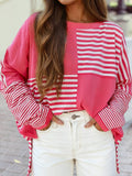 Pink Stripe Long Sleeve Top