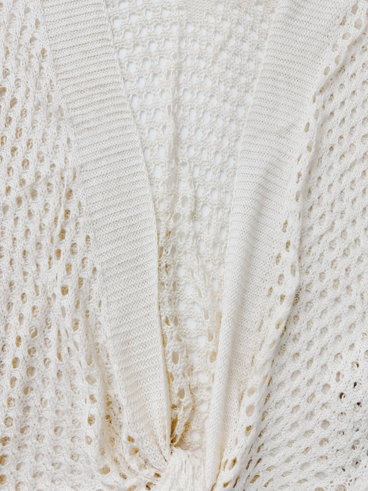 Eyelet Open-Knit cover up Cardigan with Front Tie