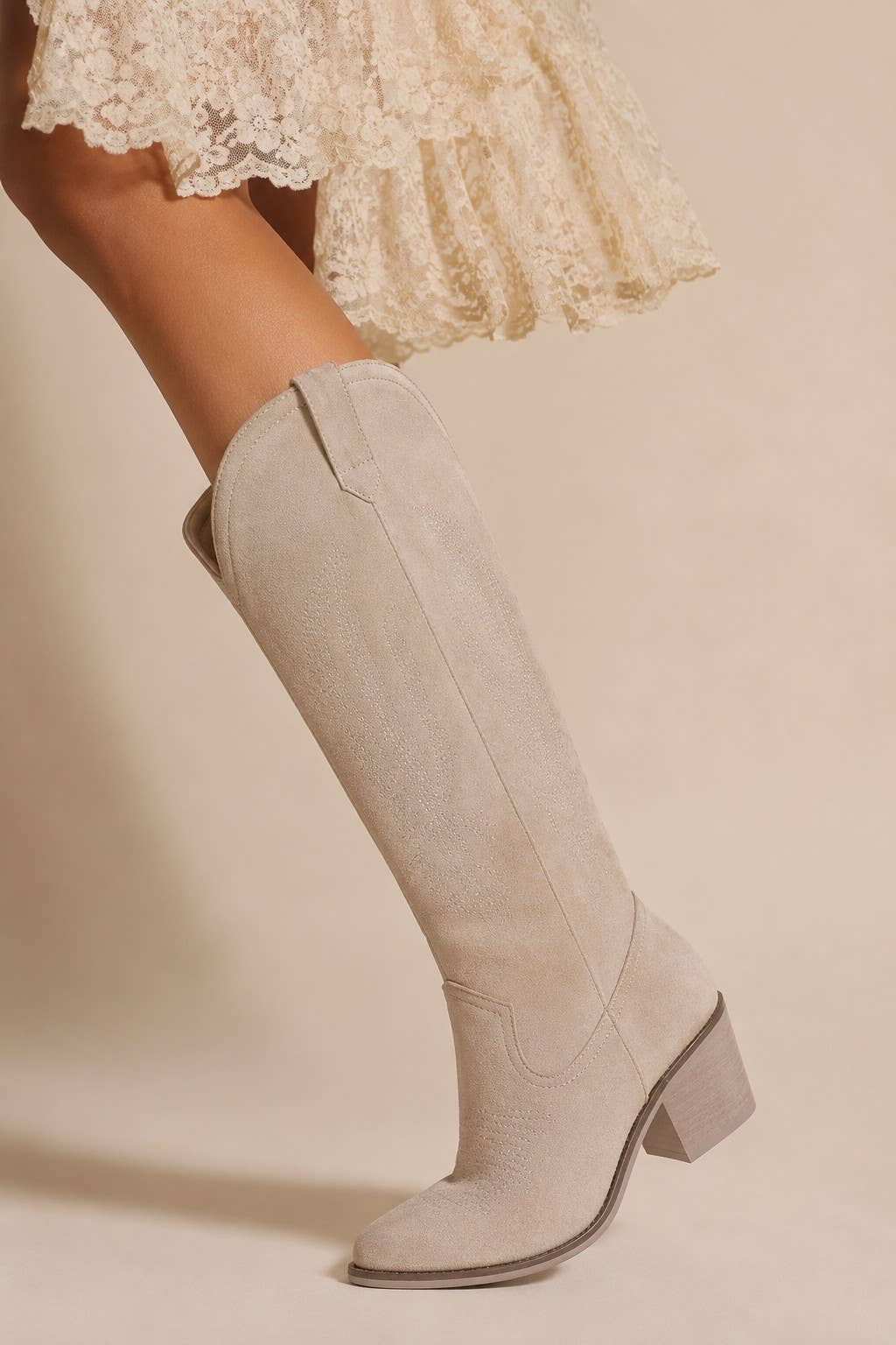Tall Western Embroidered Block Heel Fall Boot