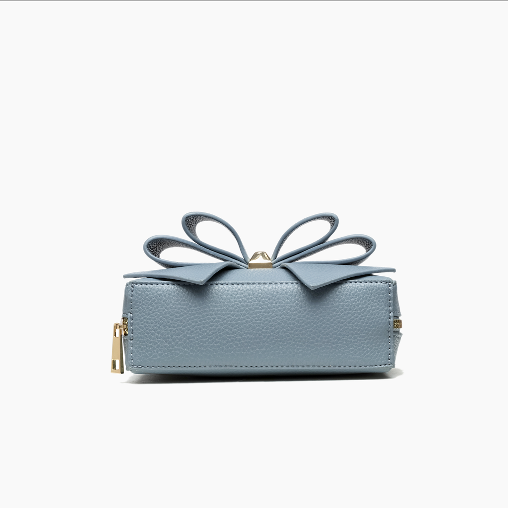 Women's Vegan Leather Long Strap Chloe Bow Mini Crossbody