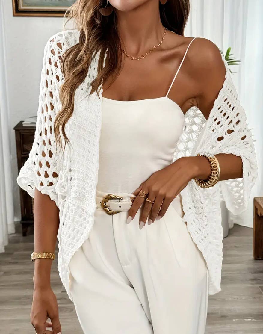 Open Knit BatWing Cardigan Beach Cover Up
