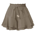 Drawstring tiered ruffle skirt beach boho skort