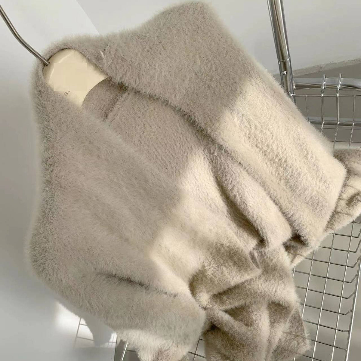 Leisure loose fluffy Knit long Cardigan
