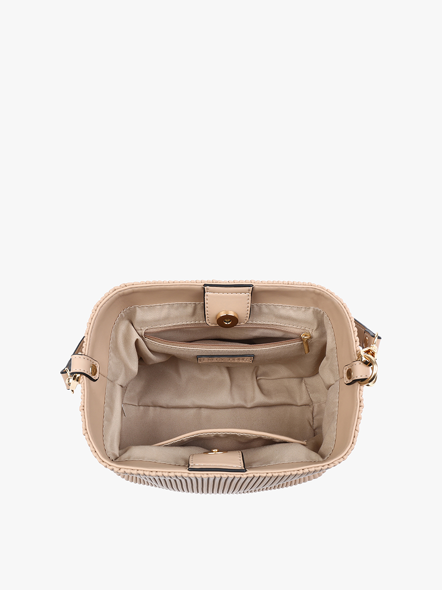 EH2460 Dove Pleated Satchel w/ Large Handle