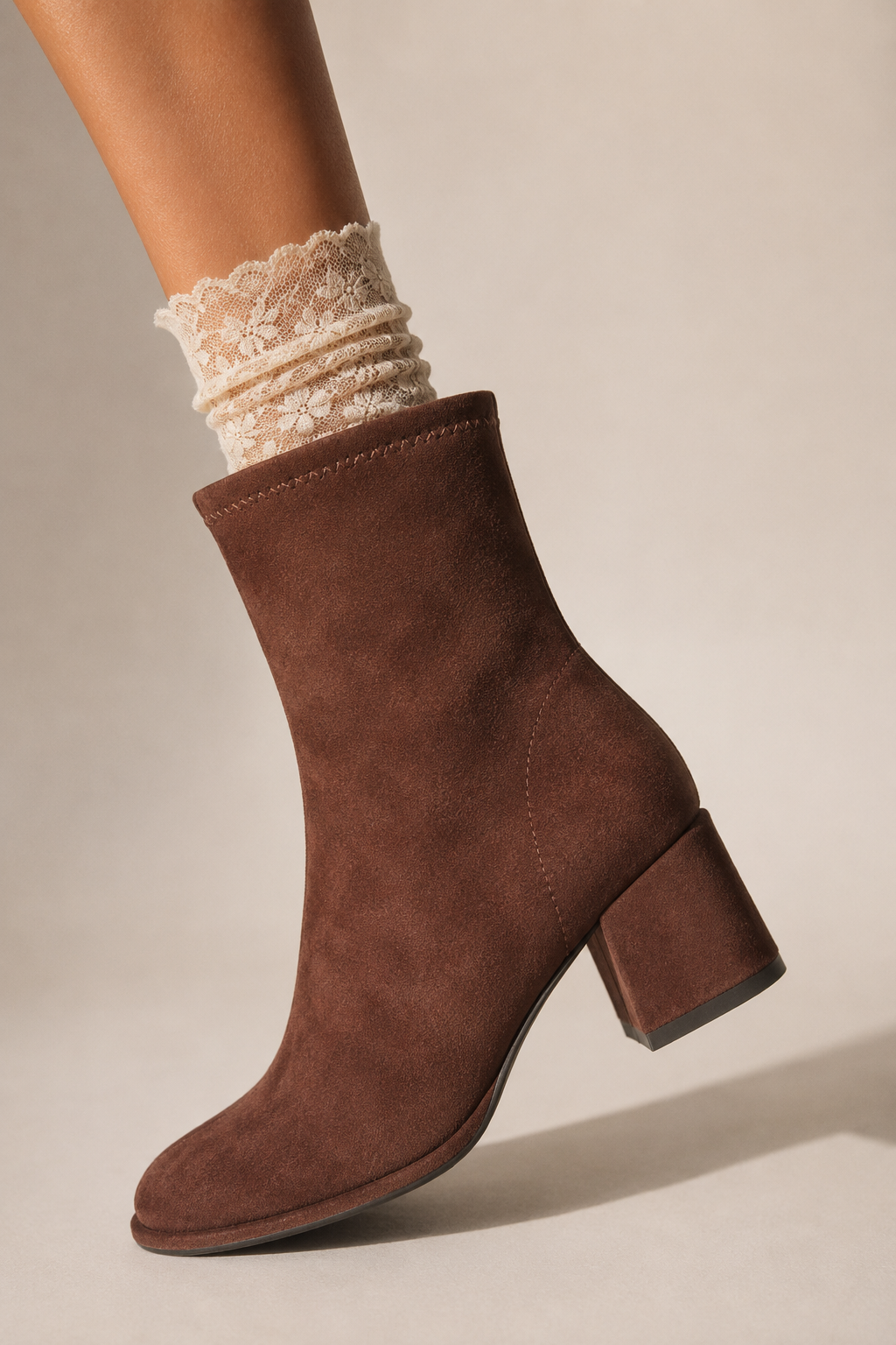Block Heel Mid Calf Ankle Fall Boot