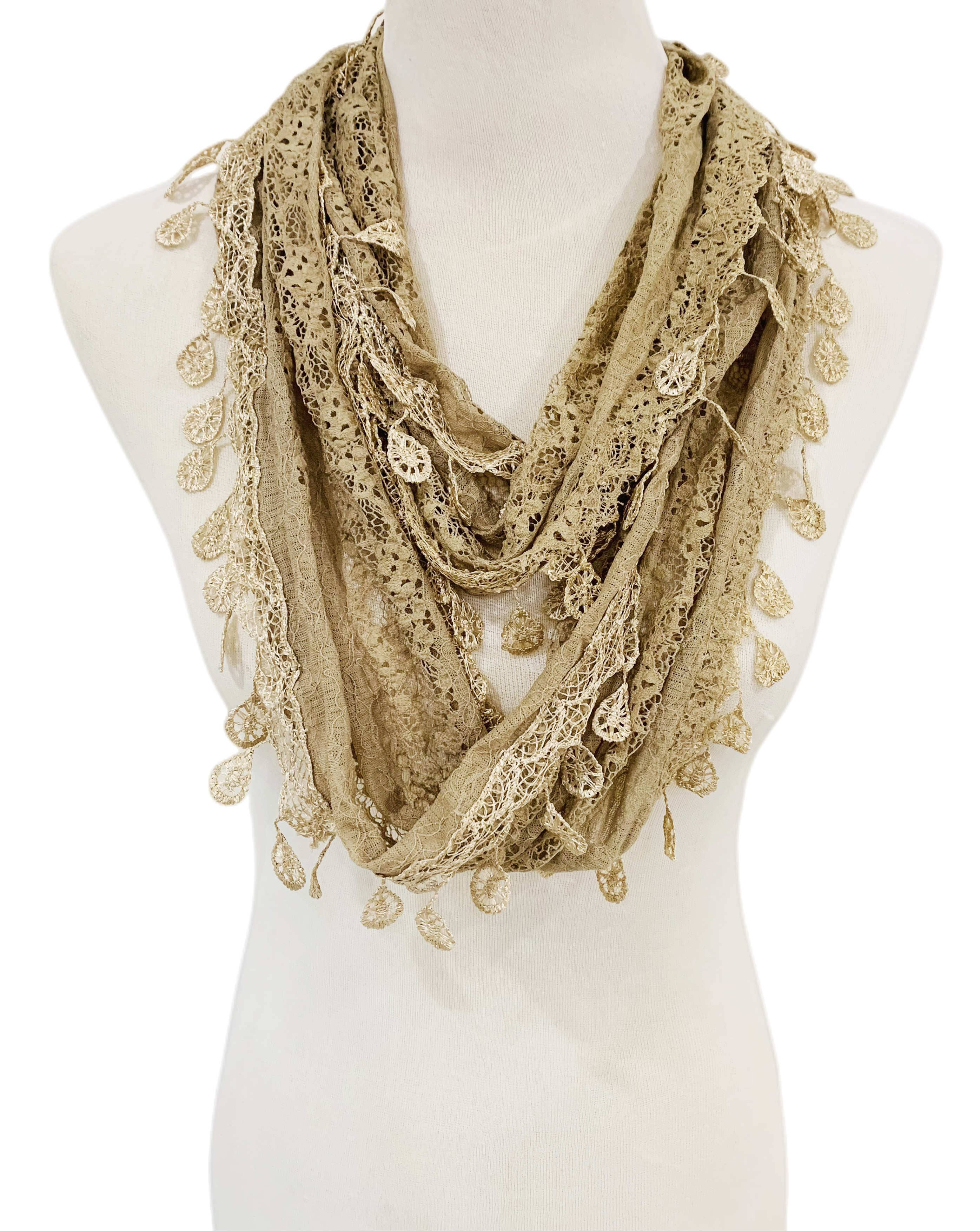 JC014906 Gorgeous Elegant lace Infinity Scarf