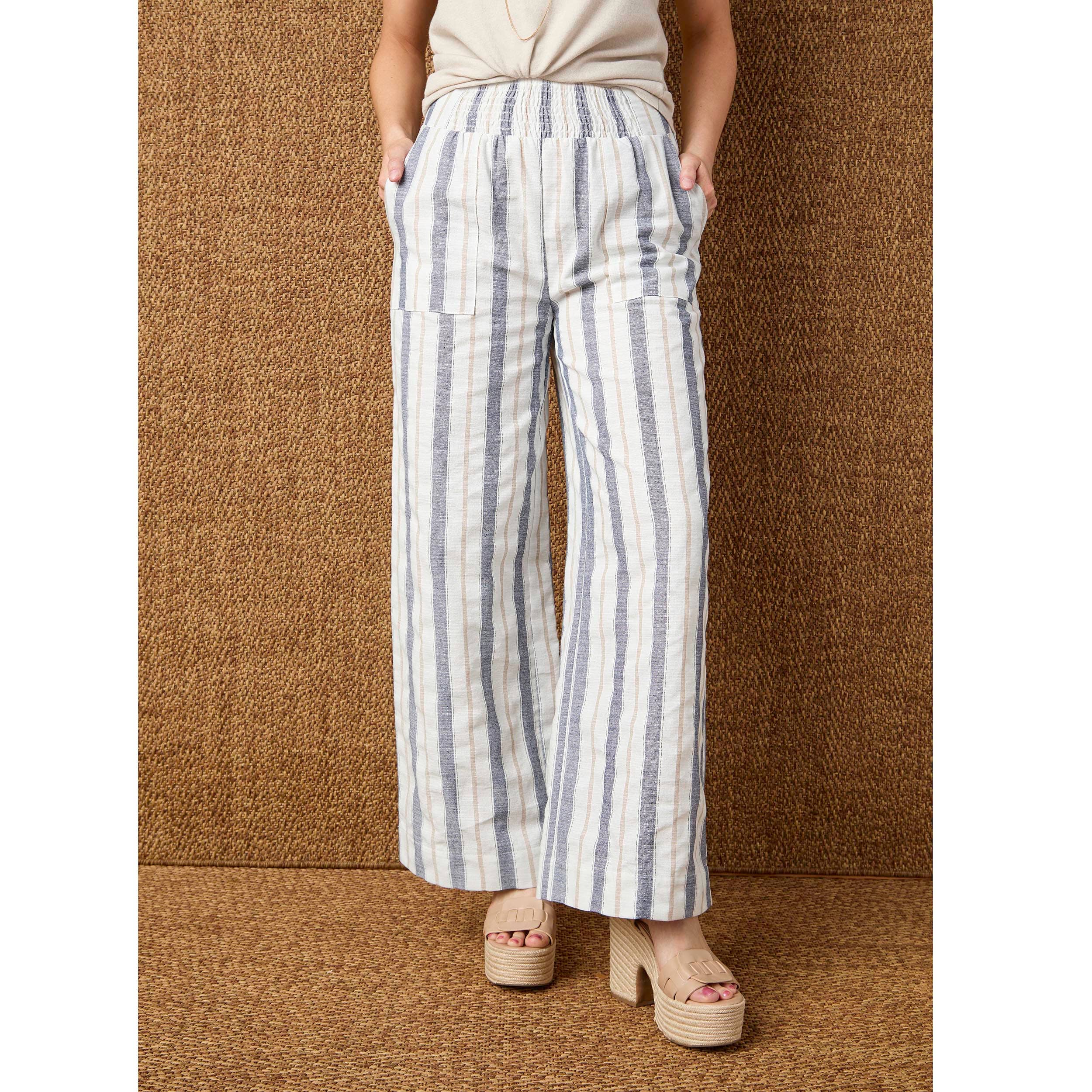Vinca Wide Leg Striped Pant
