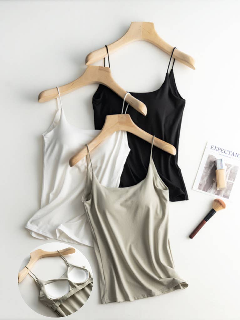 Cotton blend camisole daily regular basic self bra tank top