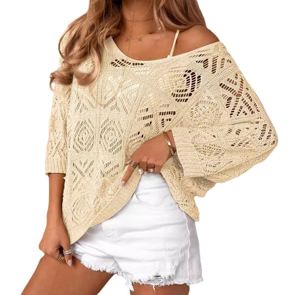 Bohemian Crochet Pattern Batsleeve Beach Knit Top