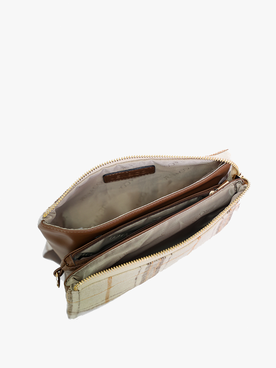 M013 Riley Monogrammable 3 Compartment Crossbody/Wristlet