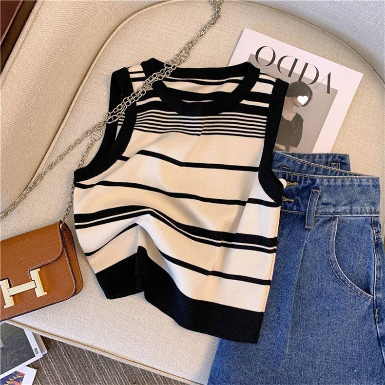 Knit Tank Top Sleeveless Vest