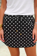 Drstrawing High Waist Polka Dot Skort With Pocket