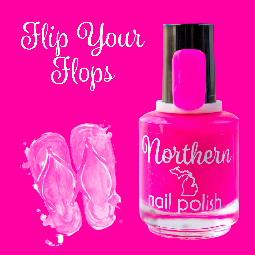 Flip Your Flops ~ Nail Polish neon pink All Natural Vegan Eco