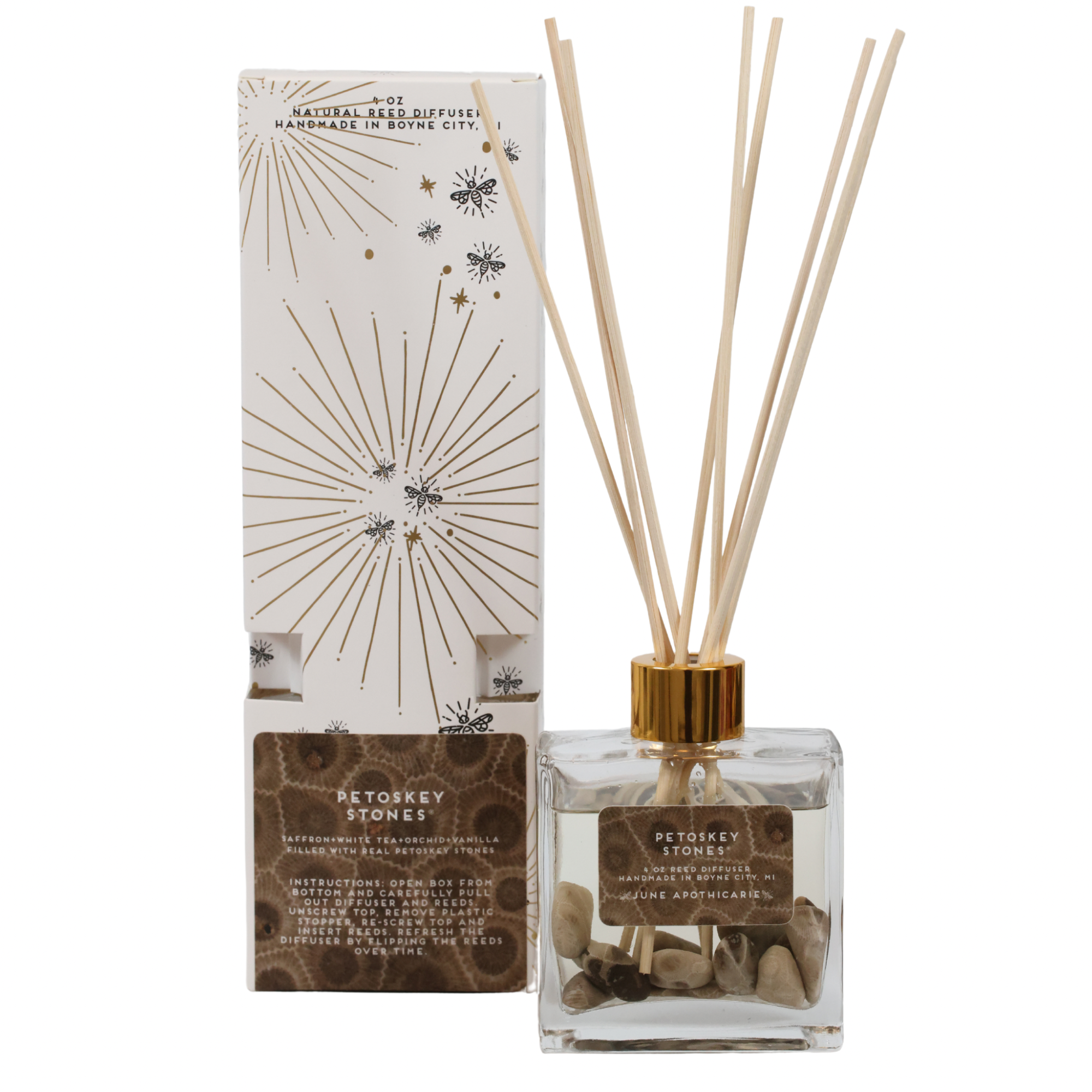Petoskey Stones® 4 oz Luxury Reed Diffuser- Michigan