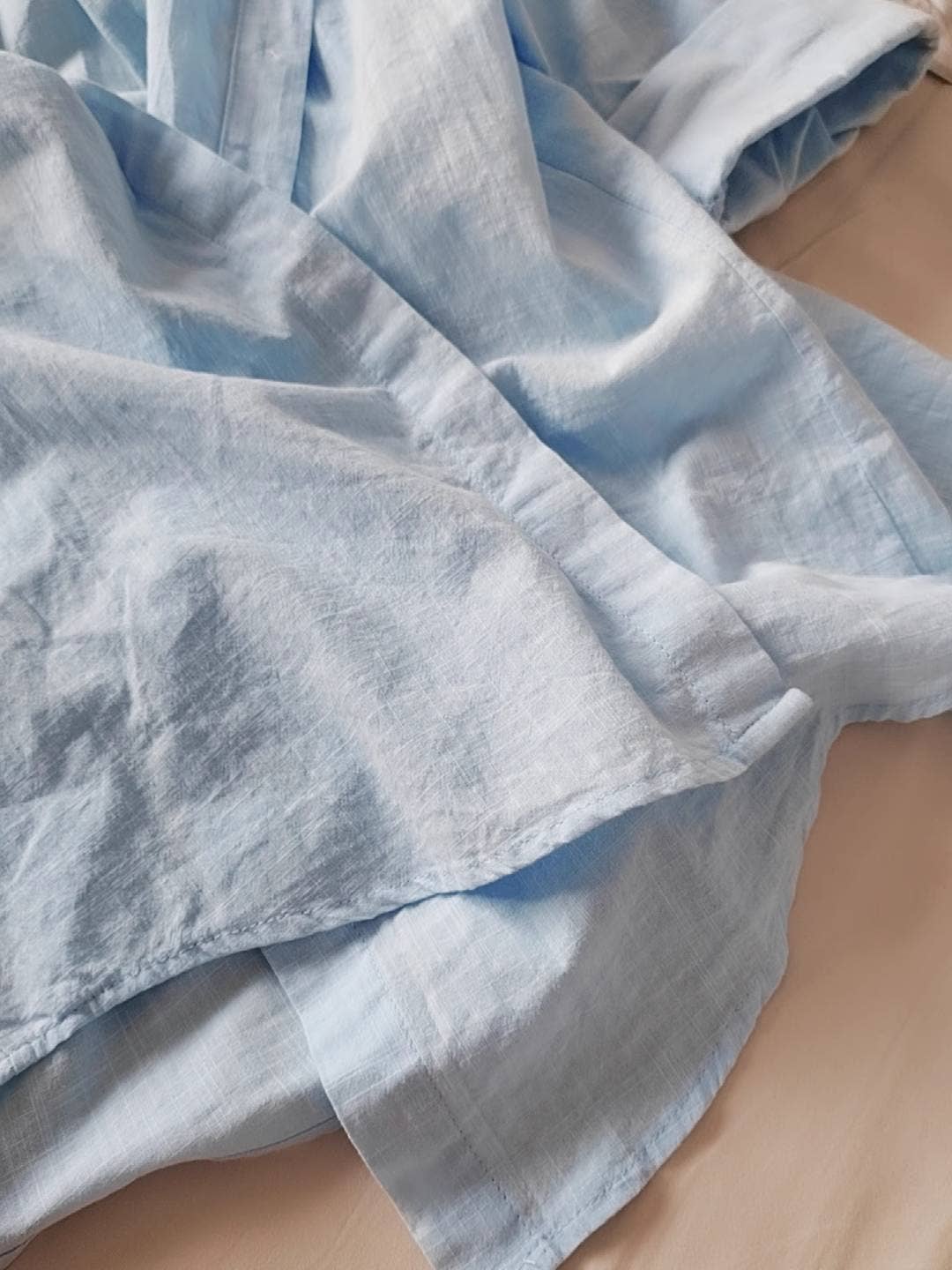 Cotton linen blend button down shirt
