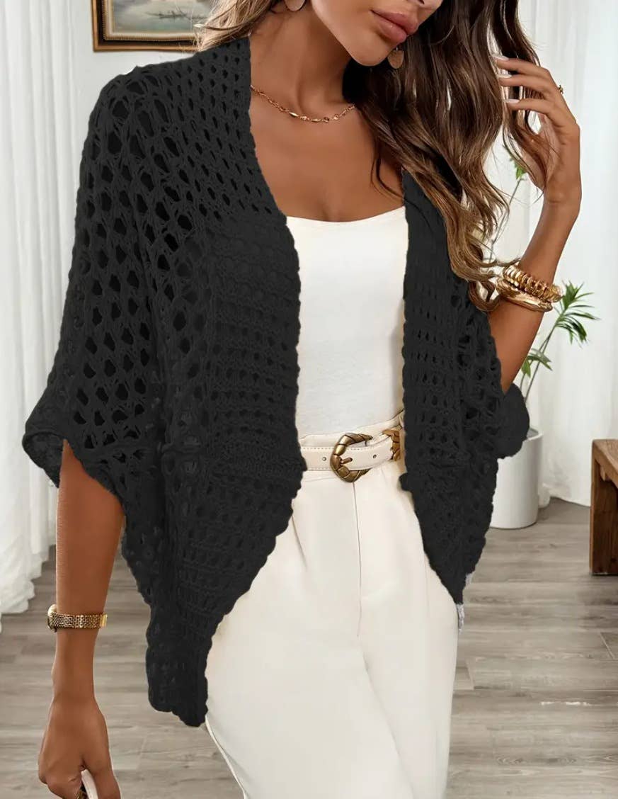 Open Knit BatWing Cardigan Beach Cover Up