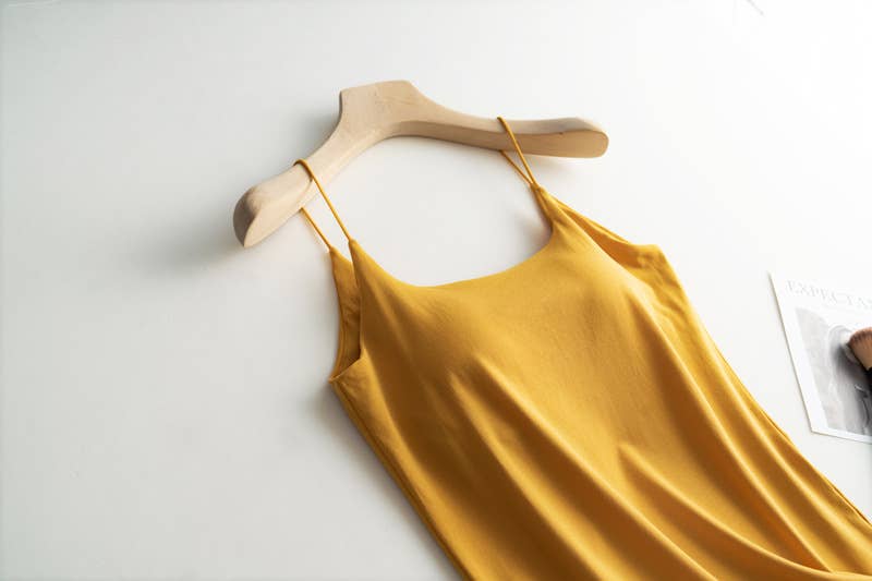 Cotton blend camisole daily regular basic self bra tank top