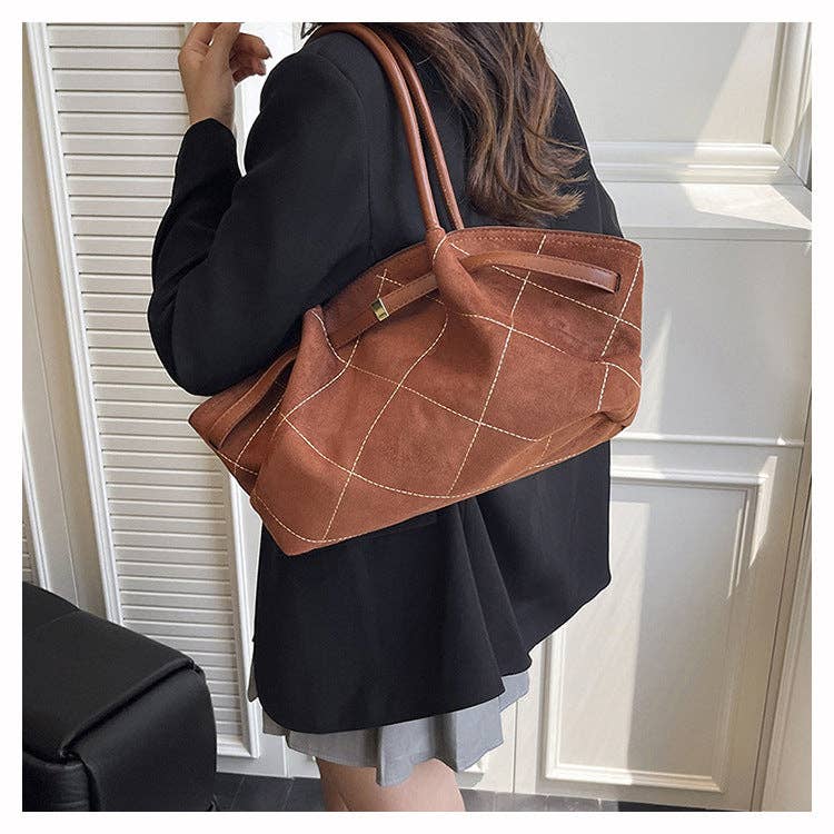 Elegant Quilted Large Capacity Tote Bag 8PU6BBG17