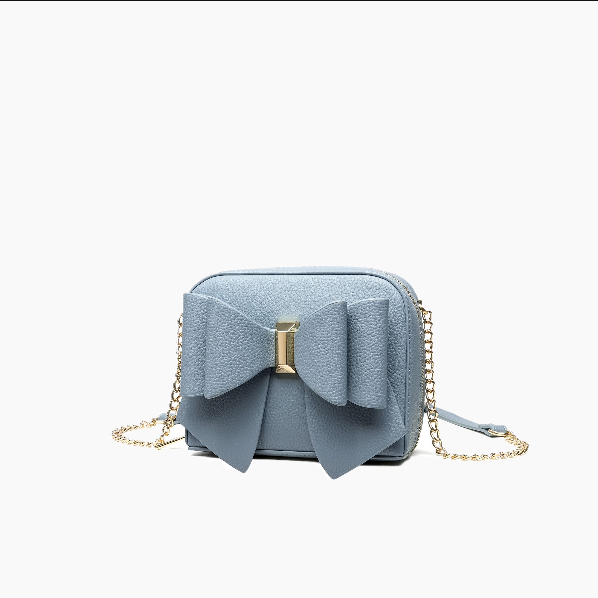 Women's Vegan Leather Long Strap Chloe Bow Mini Crossbody