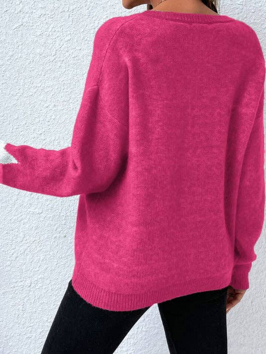 Round Neck Star Jacquard Pullover Sweater DPT1427
