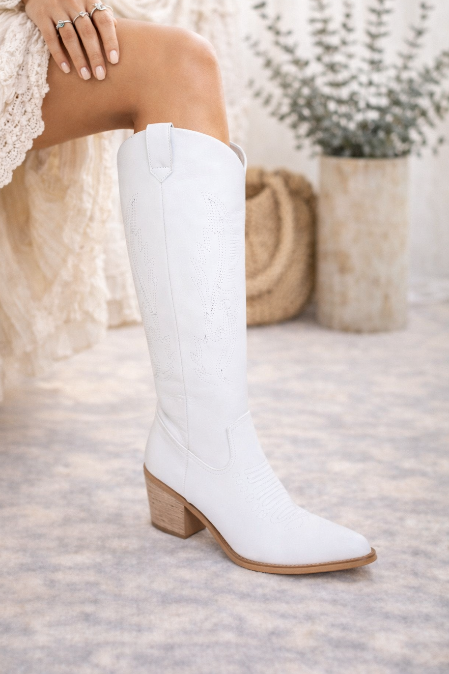 Tall Western Embroidered Block Heel Fall Boot