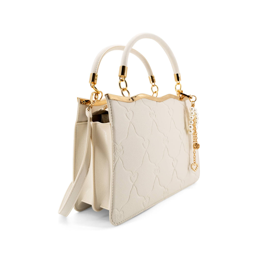Amara Embossed Heart Top Handle Crossbody Bag