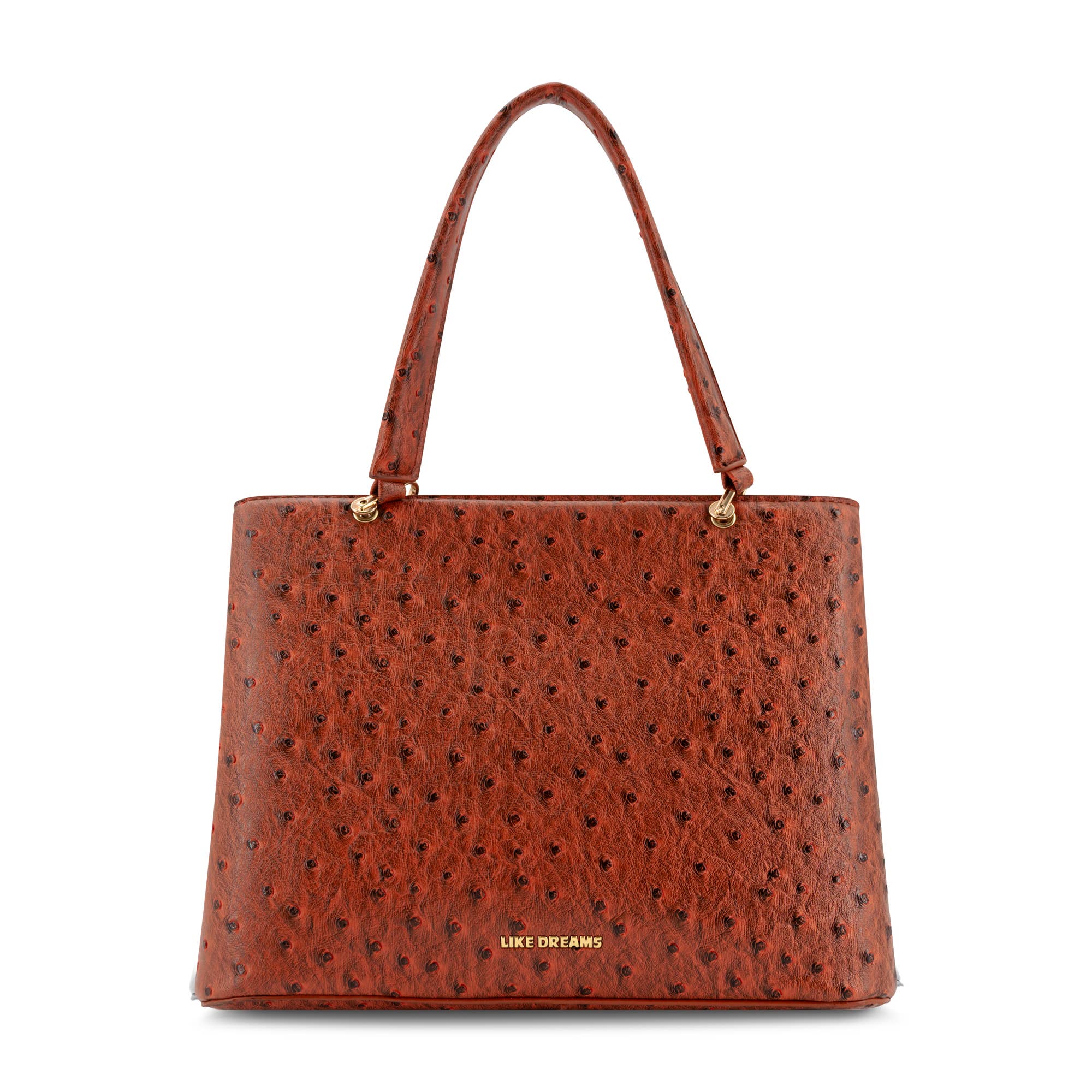 Vegan Leather Remi Embossed Bow Satchel Bag –Ostrich Print