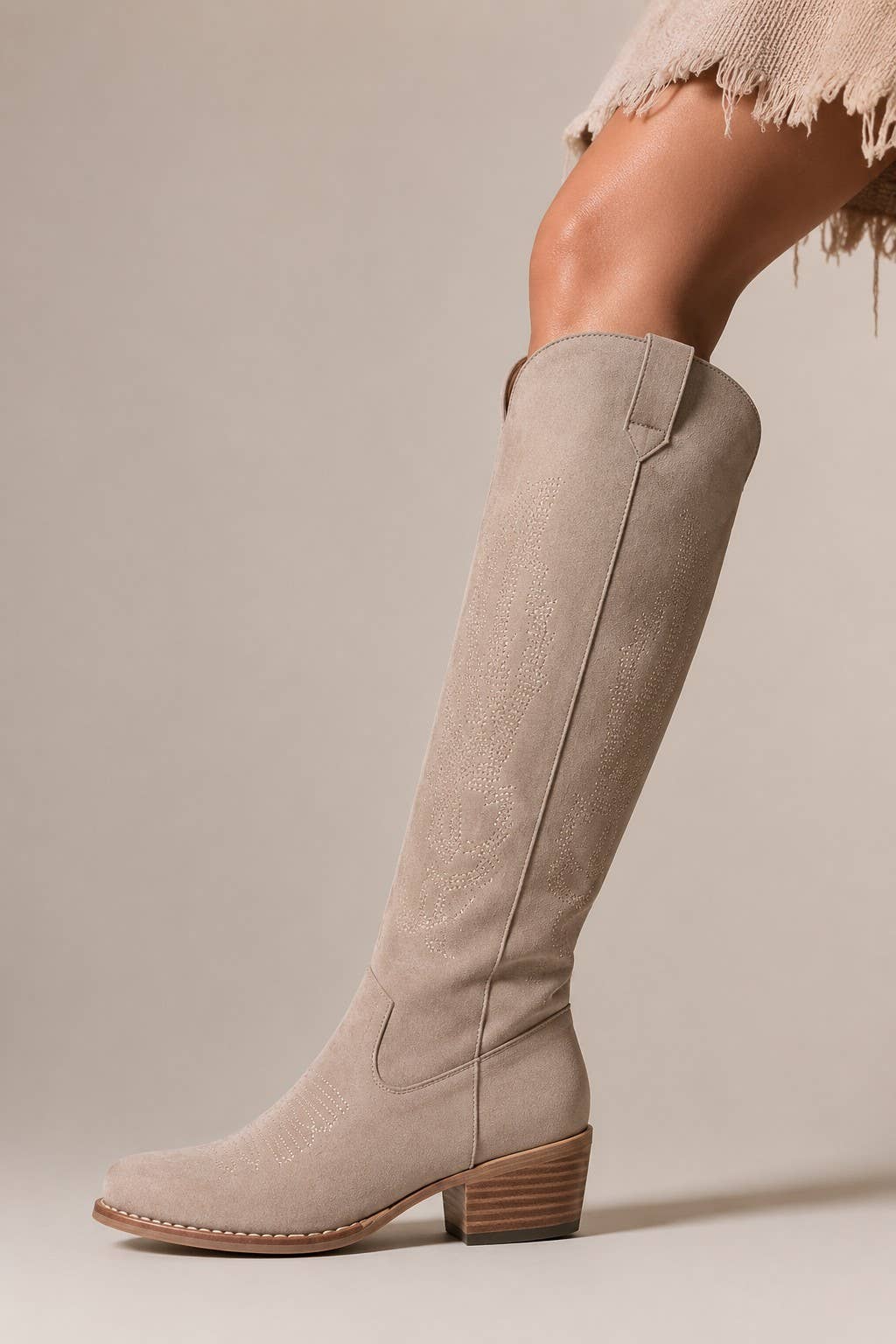 Pierre Dumas Savannah Stitch Knee High Western Fall Boot