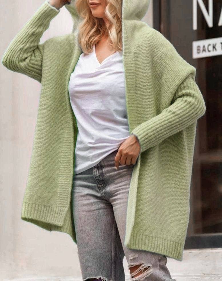 Thickened hoodie knitted cardigan