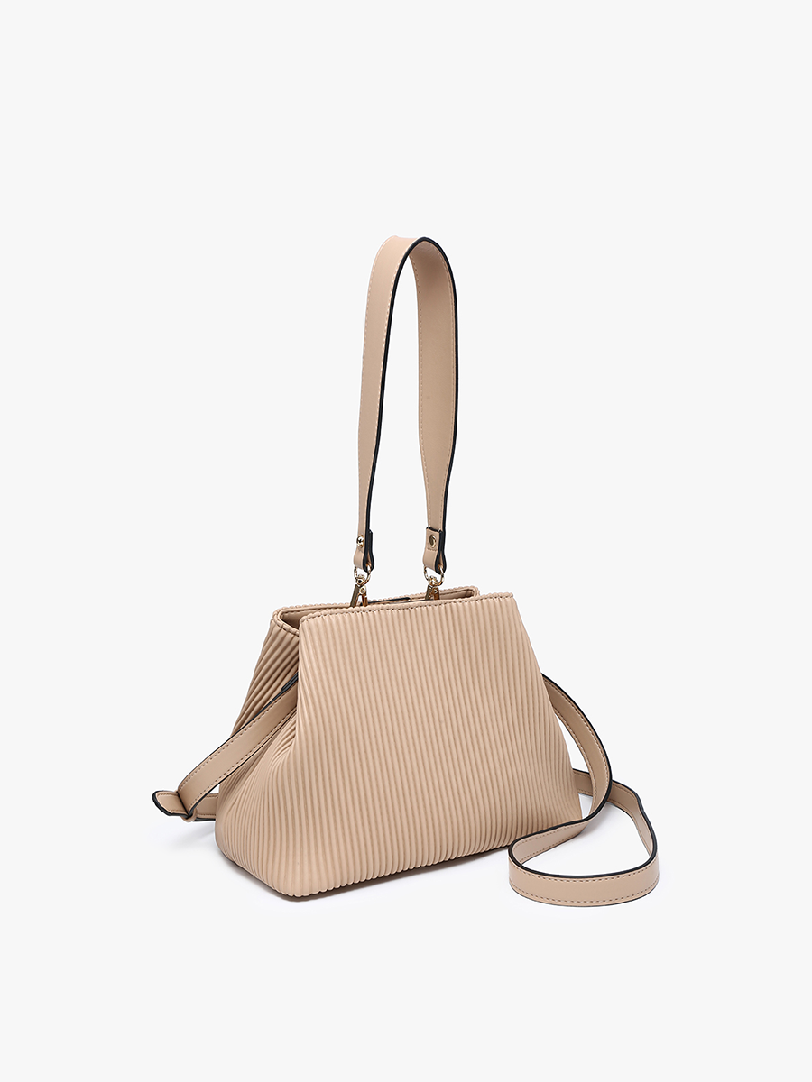 EH2460 Dove Pleated Satchel w/ Large Handle