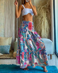 Swing Style Bohemia Ethnic Floral maxi skirt