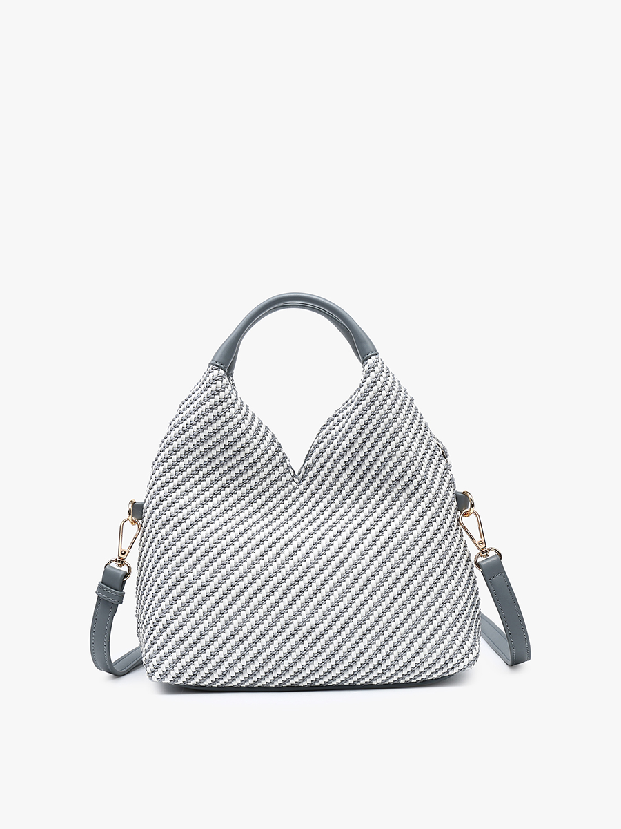 M2430 Cecily Striped Woven Hobo w/ Dual Handles