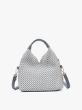M2430 Cecily Striped Woven Hobo w/ Dual Handles