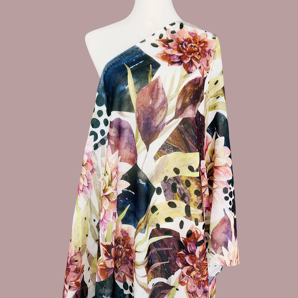 JC071144 Burgundy-Multi Floral Scarf