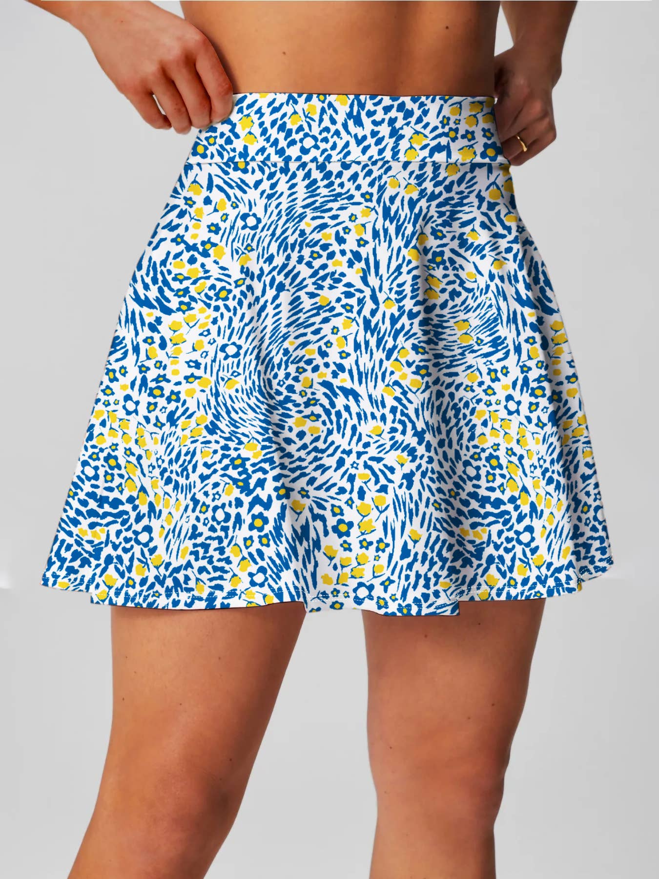 Floral print tennis skort boho athletic skirt with shorts