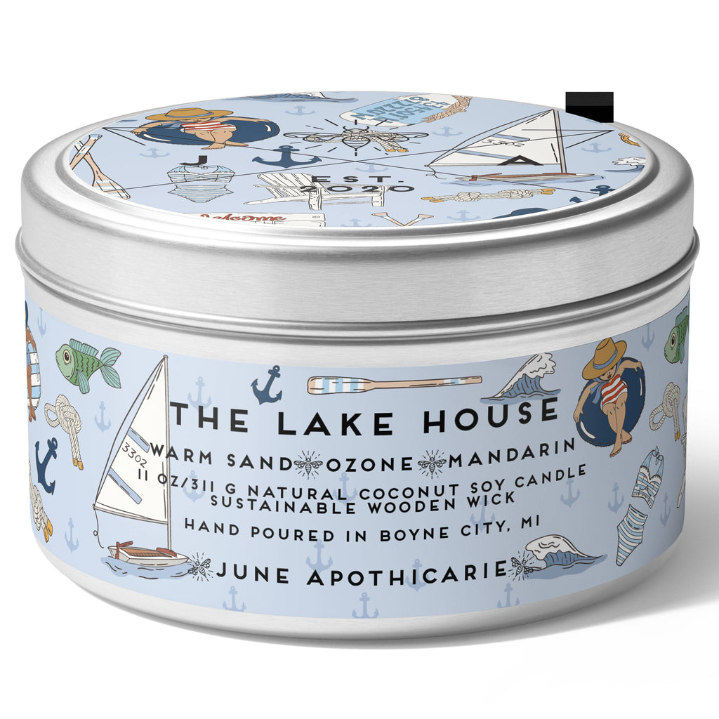 The Lake House Wooden Wick 11 oz Tin Candle