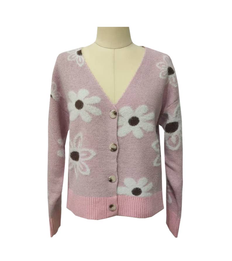 Floral Button Front Cardigan