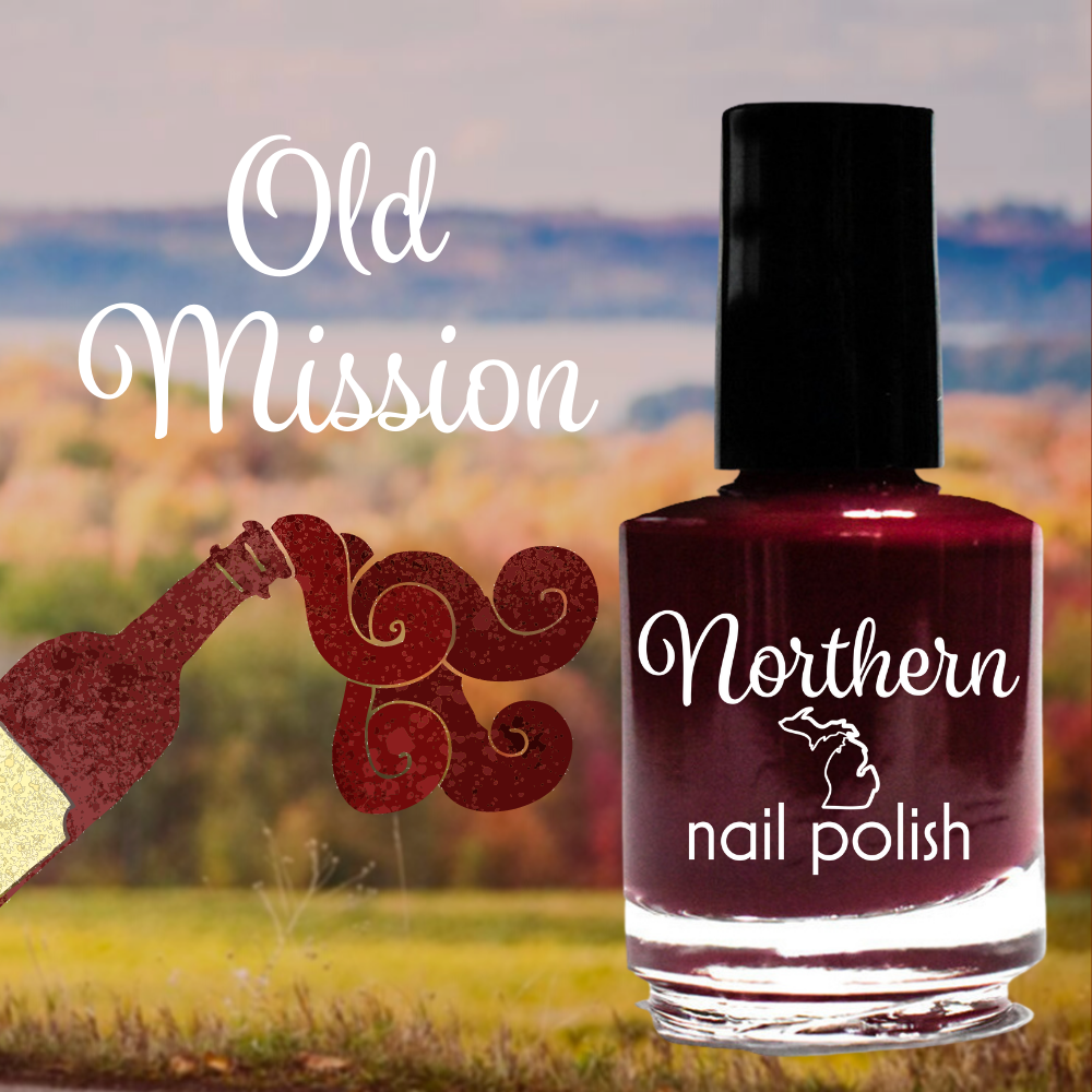 Old Mission ~ Nail Polish Wine Red Creme Toxin Free Vegan Eco