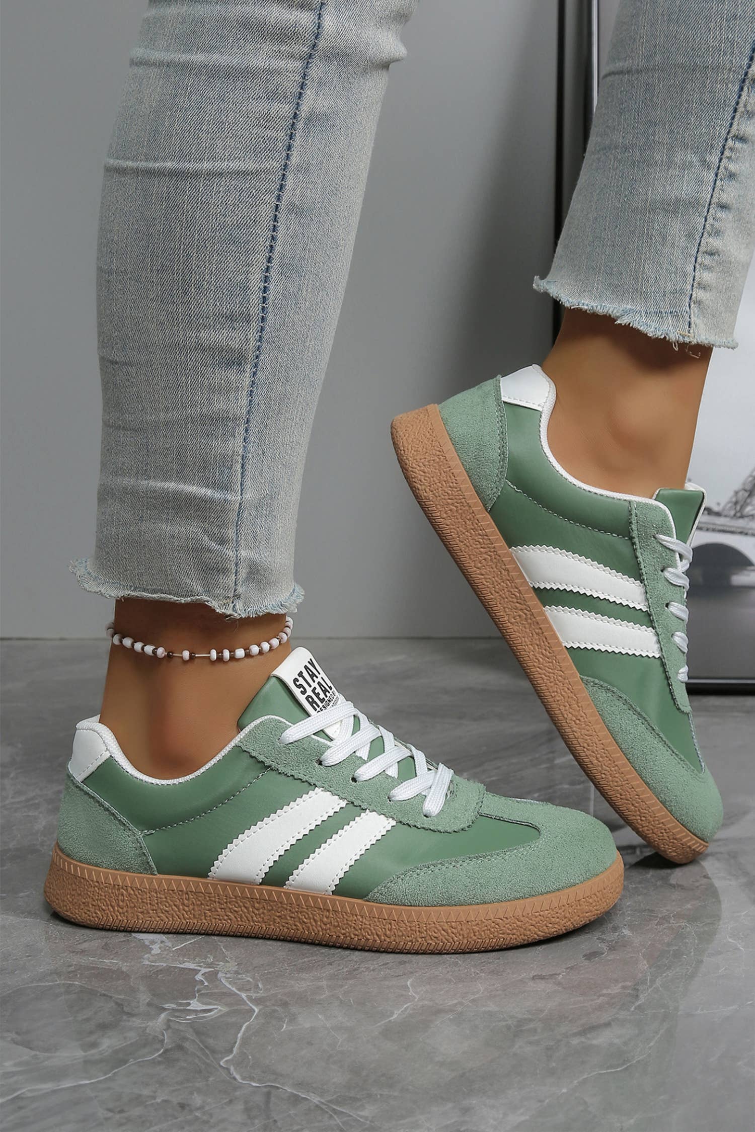 Varsity Color Block Patchwork PU Leather Lace Up Shoes