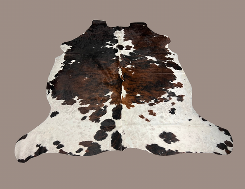 100% Genuine Cowhide Rug Leather in 5ft x 6ft Tri Color