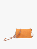M013SDE Riley Suede 3 Compartment Crossbody/Wristlet