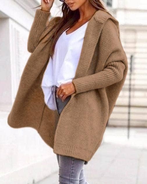 Thickened hoodie knitted cardigan
